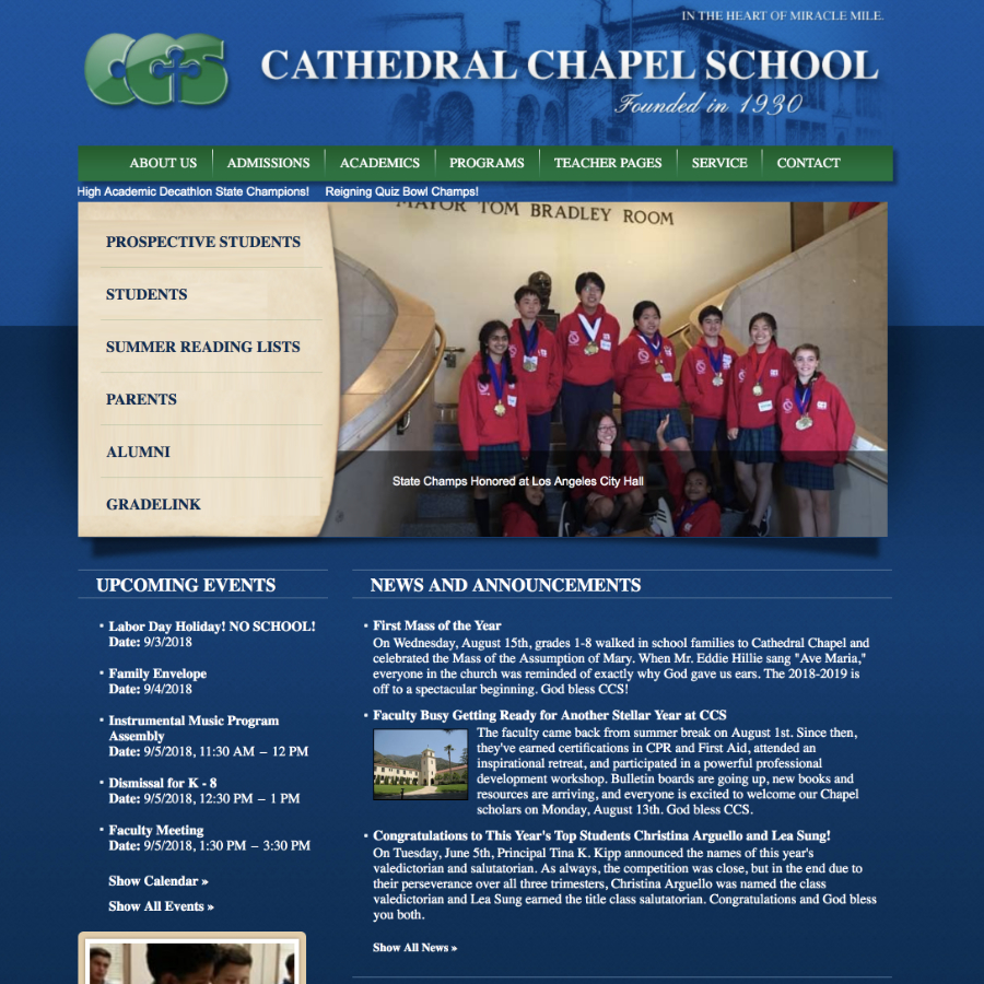 Cathedral Chapel School Home Page